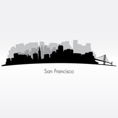 San Francisco silhouette skyline 