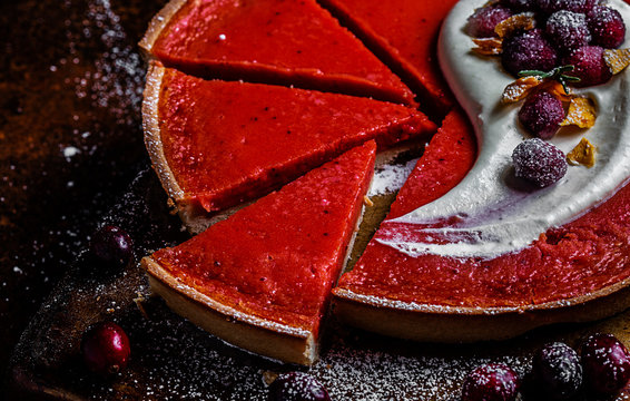 Cranberry Curd Tart Slices