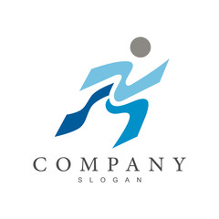 simple people run logo template