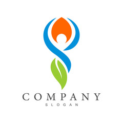 Obraz premium people and leaf logo, health logo design