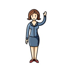 Business lady in office outfite flat icon
