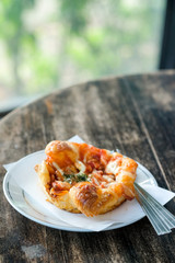 Small pizzas on Plate