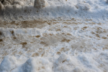 Obraz na płótnie Canvas Reifenprofil im Schnee