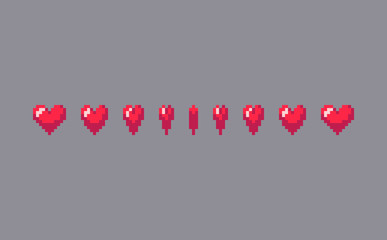 Pixel art heart sign animation.