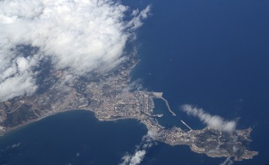 Ceuta (España) desde el aire.