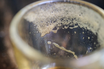 shot espresso coffee Empty glass