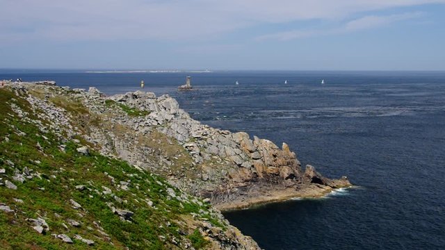 Pointe du Raz und der Leuchtturm la Vieille in der Bretagne