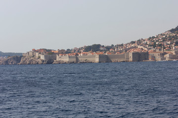view from lokrum island of Dubrovnik ancient walls