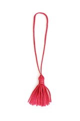 Pink silk tassel isolated on white background for creating graphic concepts