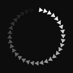 Round download sign isolated on black background. Load icon. Data loading bar. Vector stock illustration