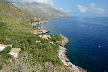 Fototapeta na wymiar beautiful view to the Riserva Naturale dello Zingaro, Sicily, Italy