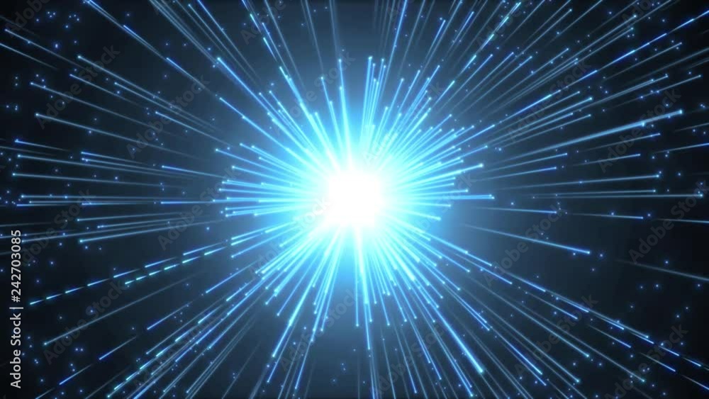 Aufkleber hyperspace background with shining starburst/ animation of a colorful abstract hyperspace shining st