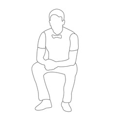 vector, isolated, sketch, man, guy sitting, lines