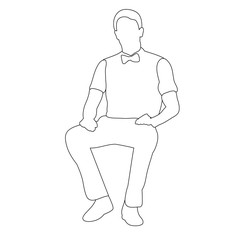 sketch, man, guy sitting, lines