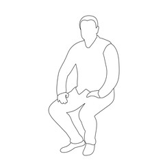 man, guy sitting, lines