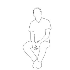 guy sitting, lines