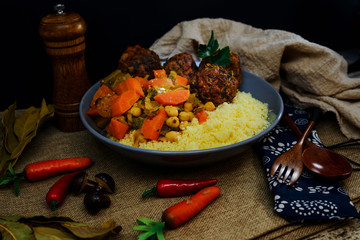 Moroccan beef kefta meatballs meatball and semolina