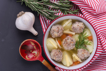 Soup with meatballs