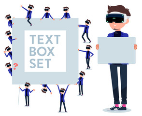 flat type VR goggle men_text box