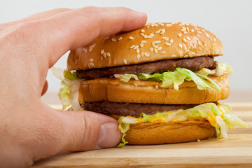 Tasty double cheeseburger