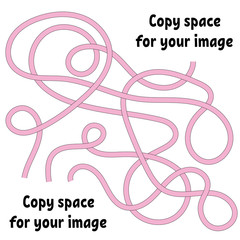 Fototapeta na wymiar Abstract maze. Many ways from start to finish. Game puzzle for children. Labyrinth conundrum. Vector illustration. With space for your drawings.