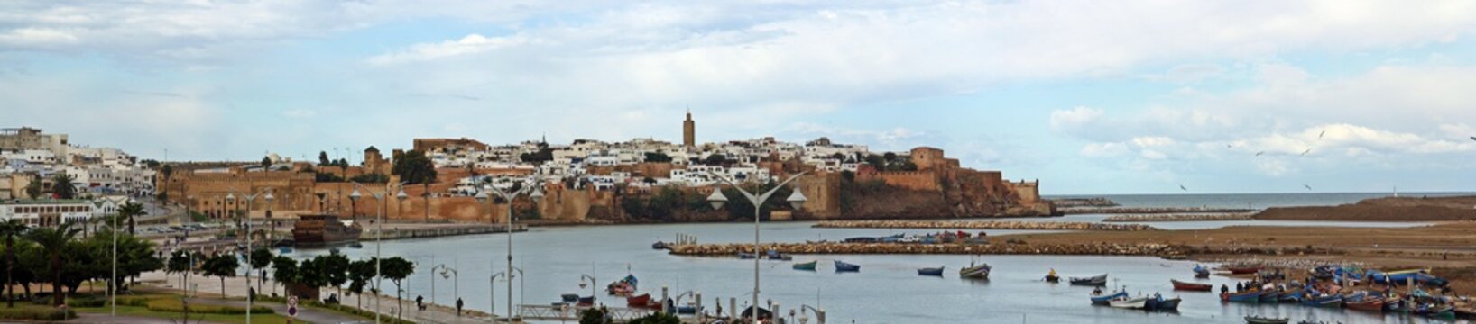 Panor&aacute;mica de la Bah&iacute;a de Rabat, Kasbah de los Oudayas, Rabat, Marruecos.