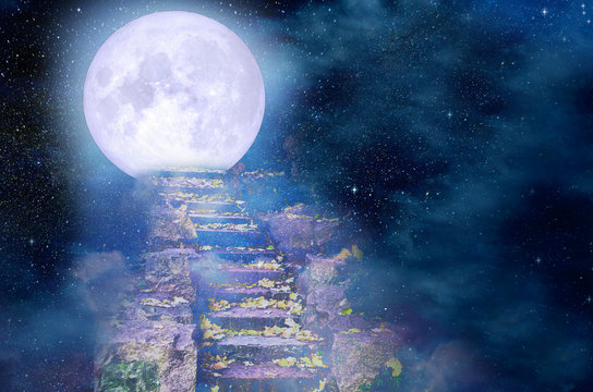 Stairway To The Skies, full moon