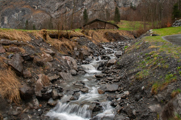 A flowing stream in Lauterbrunnen