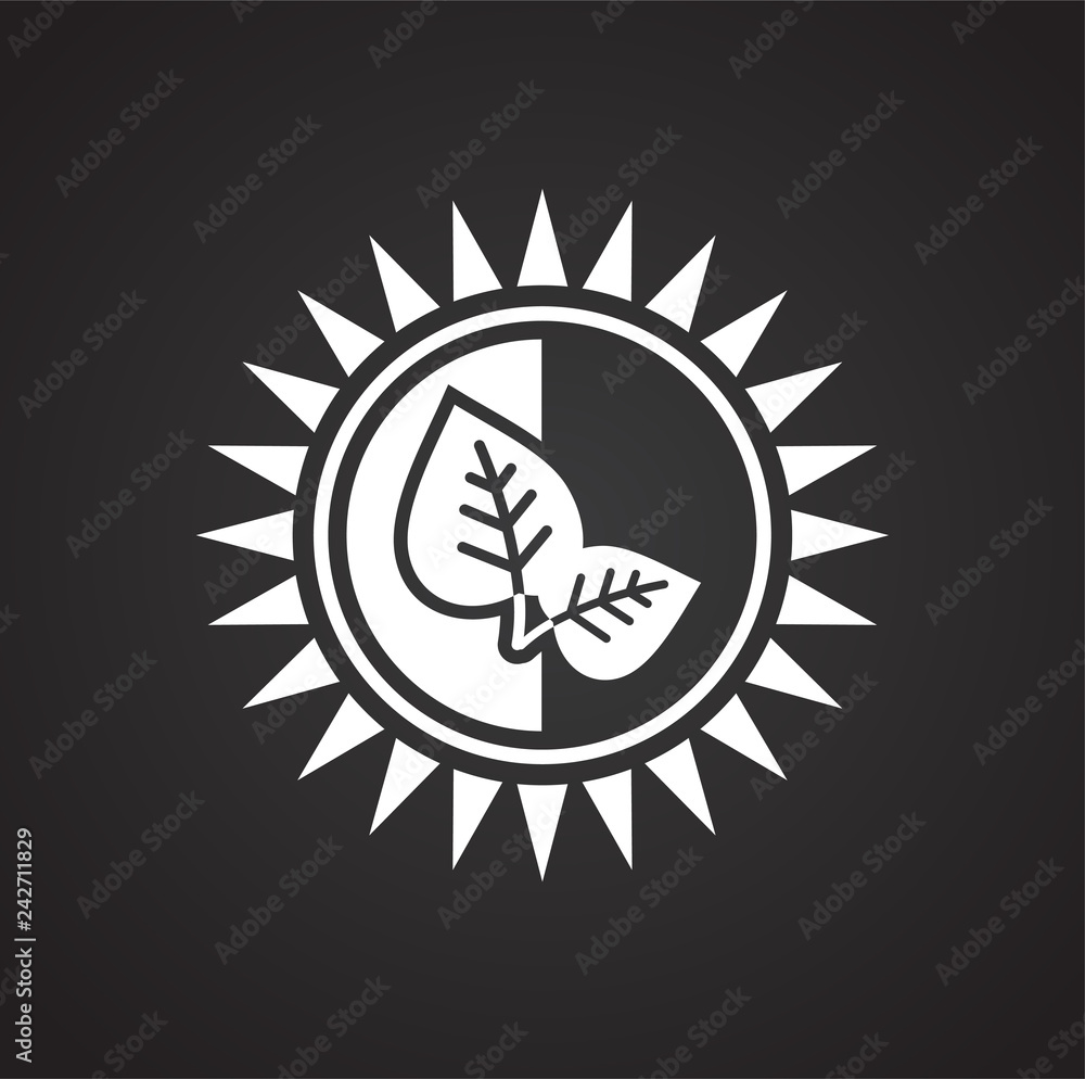 Fototapete Environment ecology icon on black background for graphic and web design, Modern simple vector sign. Internet concept. Trendy symbol for website design web button or mobile app