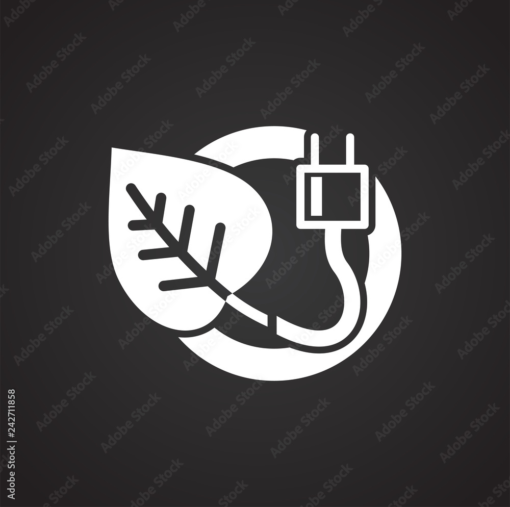 Fototapete Ecology power source icon on black background for graphic and web design, Modern simple vector sign. Internet concept. Trendy symbol for website design web button or mobile app