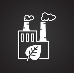 Bio manufacturing icon on black background for graphic and web design, Modern simple vector sign. Internet concept. Trendy symbol for website design web button or mobile app