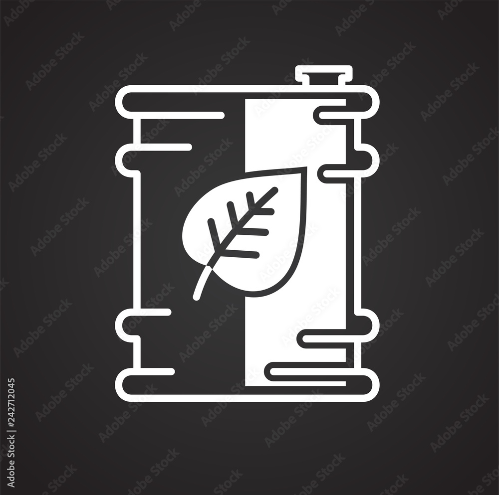 Fototapete Ecology fuel icon on black background for graphic and web design, Modern simple vector sign. Internet concept. Trendy symbol for website design web button or mobile app