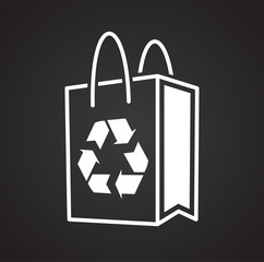 Ecology recycling icon on black background for graphic and web design, Modern simple vector sign. Internet concept. Trendy symbol for website design web button or mobile app
