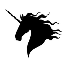 Silhouette head mycology unicorn