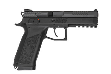 black gun pistol isolated on white