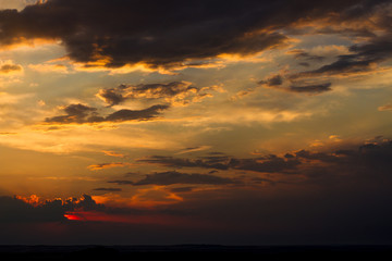 Fototapeta na wymiar Red orange sunset