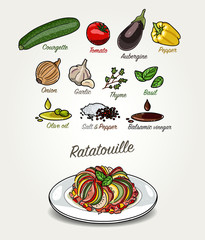 Vector Ratatouille Ingredients