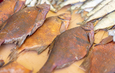 smoked bream on the market