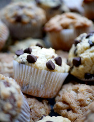 Chocolate chip muffin up close