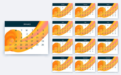 simple calendar 2019 yesr, Stock vector design eps10.