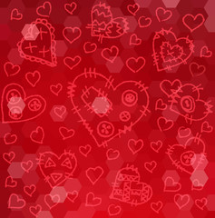 Happy Valentine's day card hearts vector background