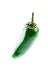 Fresh jalapeno peppers on a white background