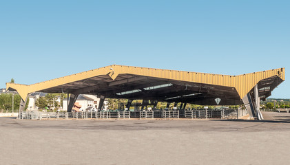 Modern building in the south of France on a sunny day