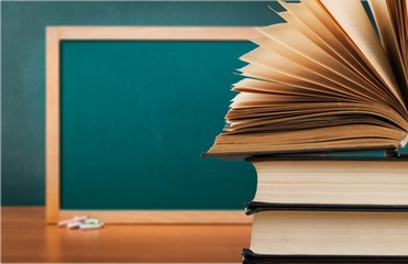 Stack of books isolated on  background.