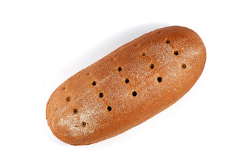 Rye bread isolated on white background. Smooth and beautiful.