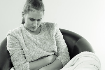 a sick girl with the cold