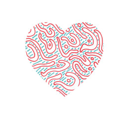 Fototapeta na wymiar Hand drawn watercolor heart texture love valentine