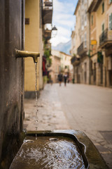 Soller, Mallorca, Spain - 04.11.2018: street with traditional old buildings