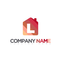 HOME ALPHABET LOGO TEMPLATE