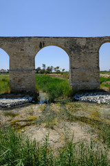 Fototapeta na wymiar Aqueduct at Kamares, Larnaca, Cyprus.